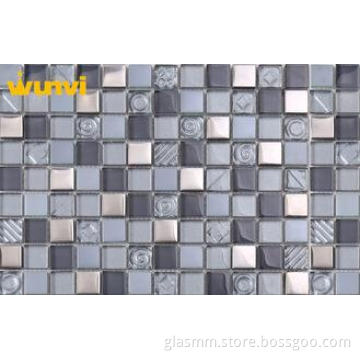 Low Water Aborption Glass And Metal Mosaic Tile Pattern for